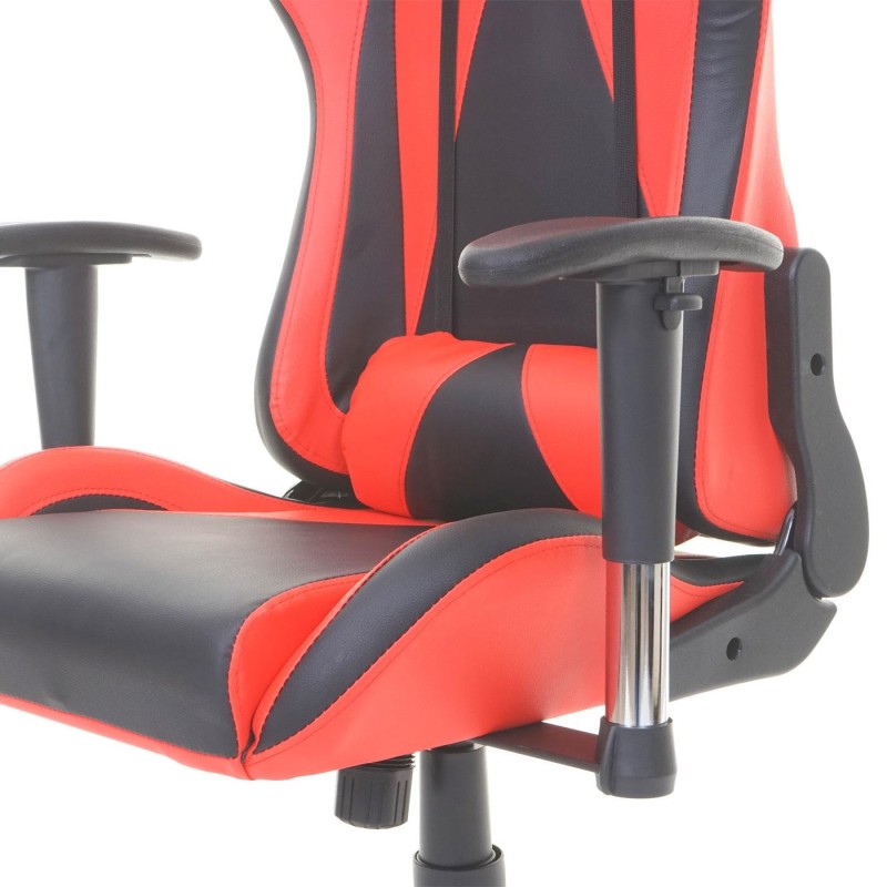 Silla gaming RACING LUCA, reclinable, en piel color negro/rojo