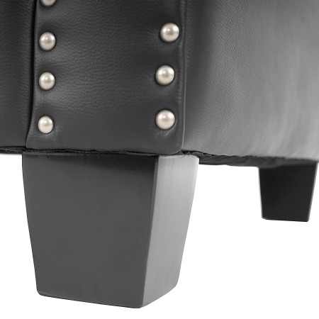 Sofá de 3 plazas CHESTER, muy elegante, en piel color negro