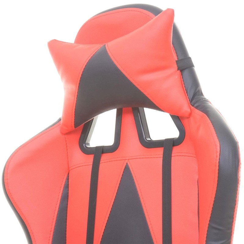 Silla gaming RACING LUCA, reclinable, en piel color negro/rojo