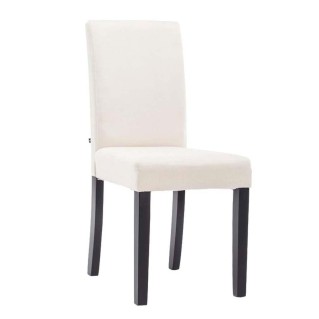 Silla de Confidente MITA TELA, patas negras en color crema