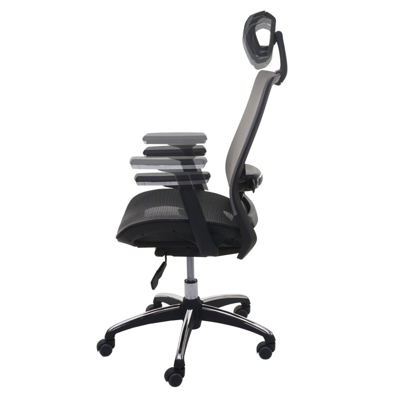 Silla de oficina NUTAL totalmente ajustable en malla color negro/gris