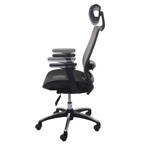 Silla de oficina NUTAL totalmente ajustable en malla color negro/gris