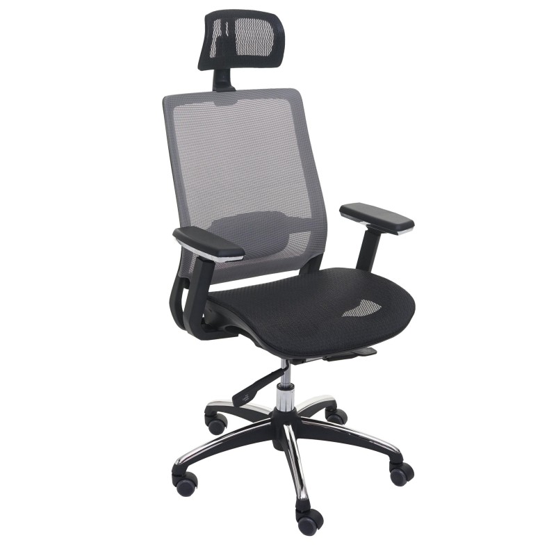 Silla de oficina NUTAL totalmente ajustable en malla color negro/gris