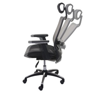 Silla de oficina NUTAL totalmente ajustable en malla color negro/gris