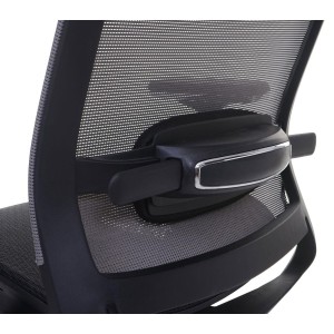 Silla de oficina NUTAL totalmente ajustable en malla color negro/gris