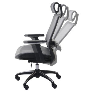 Silla de oficina NUTAL totalmente ajustable en malla color negro/gris