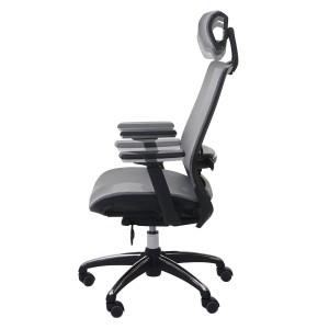 Silla de oficina NUTAL totalmente ajustable en malla color negro/gris