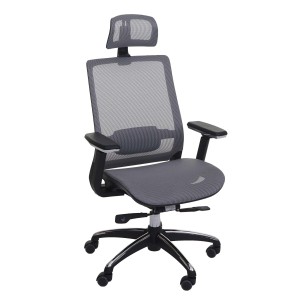 Silla de oficina NUTAL totalmente ajustable en malla color negro/gris