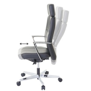 Sillón de oficina PINAT en piel natural negra