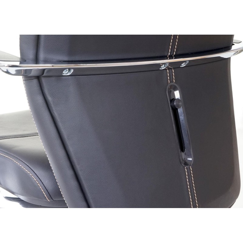 Sillón de oficina PINAT en piel natural negra