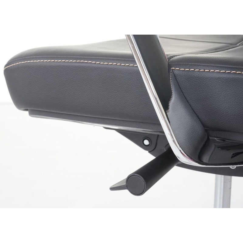 Sillón de oficina PINAT en piel natural negra