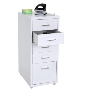 Archivador HUT 5 CAJONES, 69x28x44 cm, en Acero color Blanco