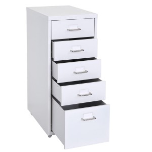 Archivador HUT 5 CAJONES, 69x28x44 cm, en Acero color Blanco