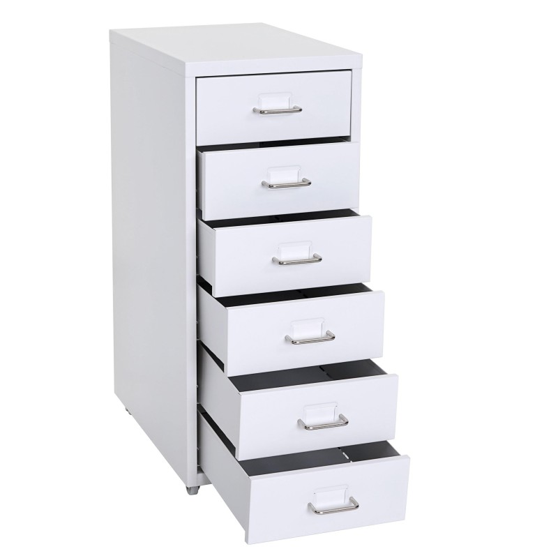 Archivador HUT 6 CAJONES, 69x28x44 cm, en Acero color Blanco