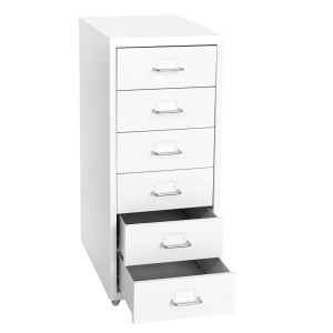 Archivador HUT 6 CAJONES, 69x28x44 cm, en Acero color Blanco