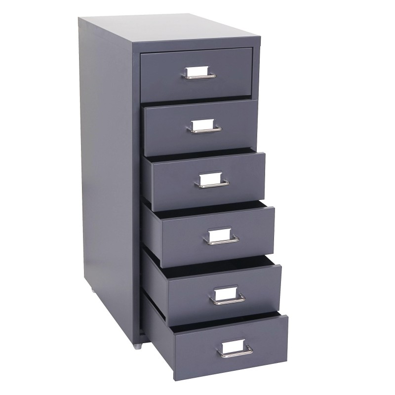 Archivador HUT 6 CAJONES, 69x28x44 cm, en Acero color Blanco