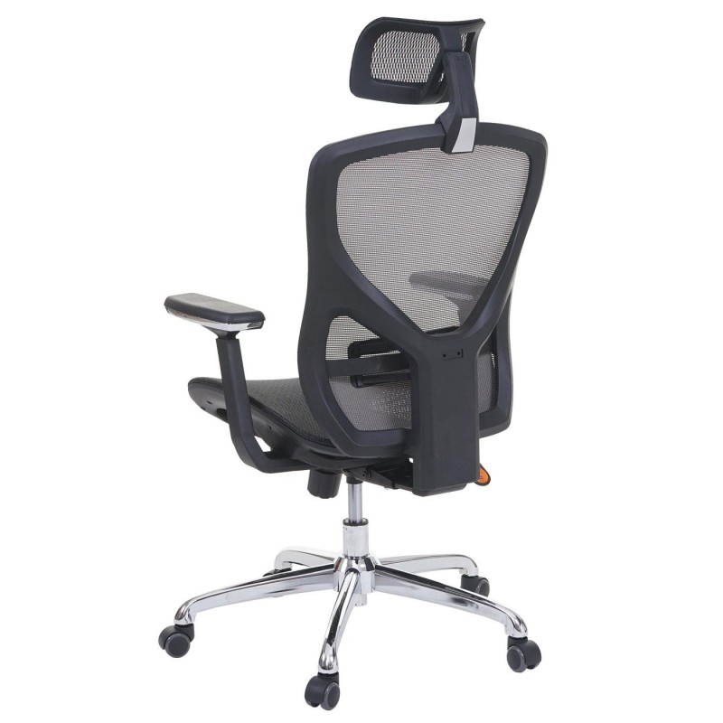 Silla ergonómica LAMBI totalmente ajustable en malla color negro y gris