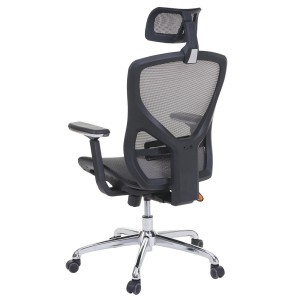 Silla ergonómica LAMBI totalmente ajustable en malla color negro y gris