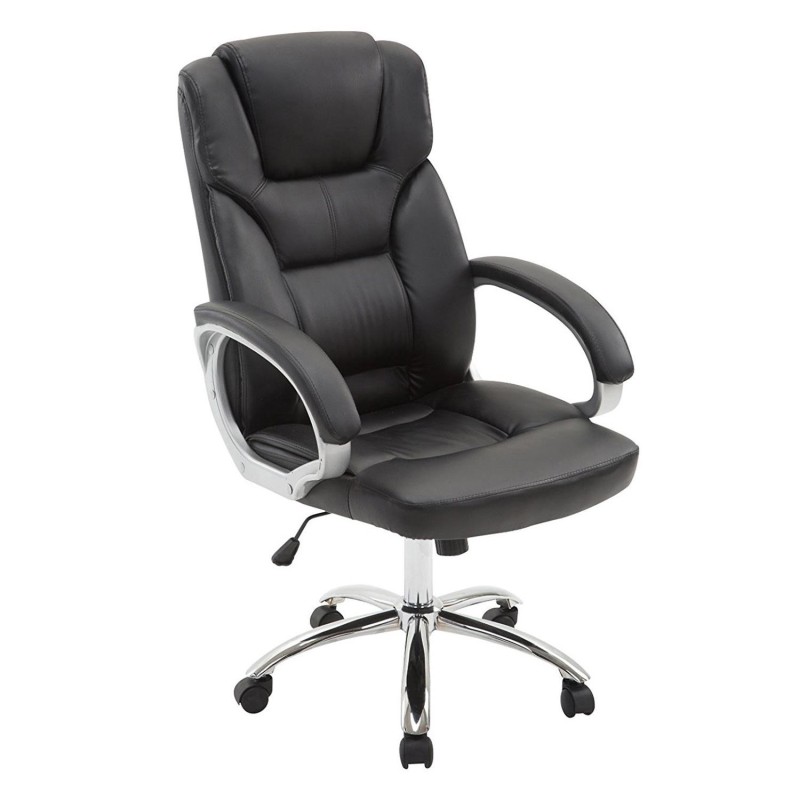 Sillón de oficina LOPE en piel color negro