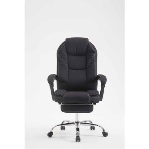 Sillón de Oficina CASTI TELA, Reposapiés Extensible, color Negro