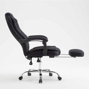 Sillón de Oficina CASTI TELA, Reposapiés Extensible, color Negro