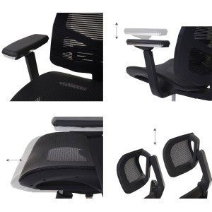 Silla Ergonómica BREND, ajustable, en malla negro