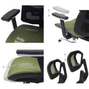 Silla Ergonómica BREND, ajustable, en malla negro