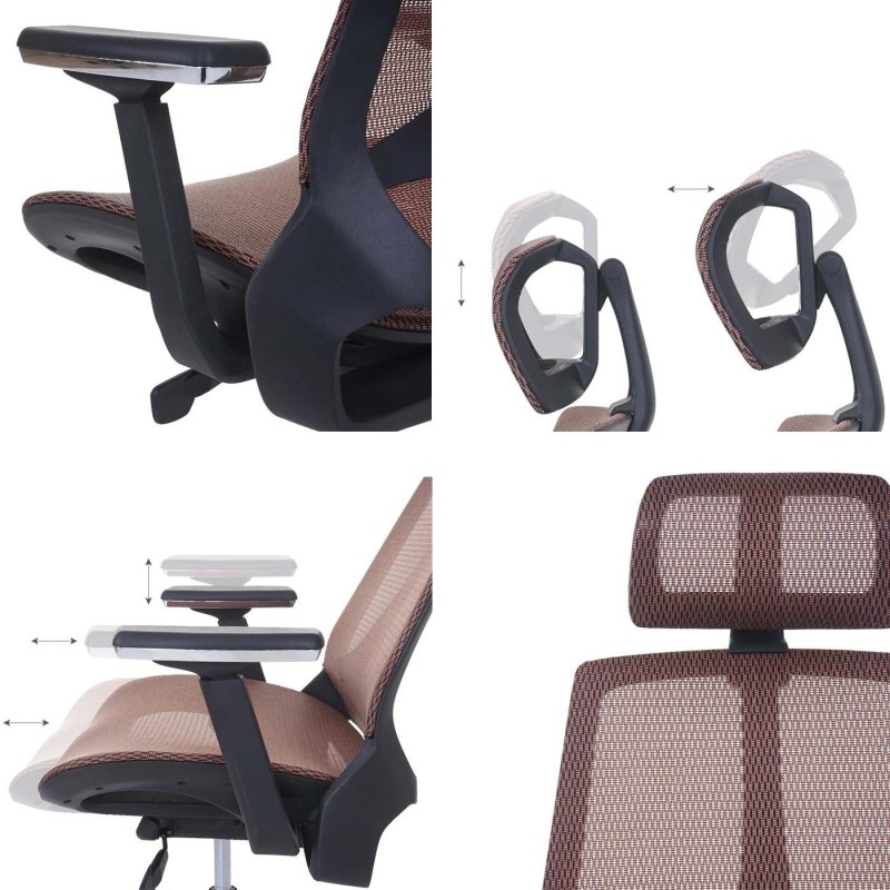 Silla Ergonómica ALAN, ajustable, en malla negro y gris