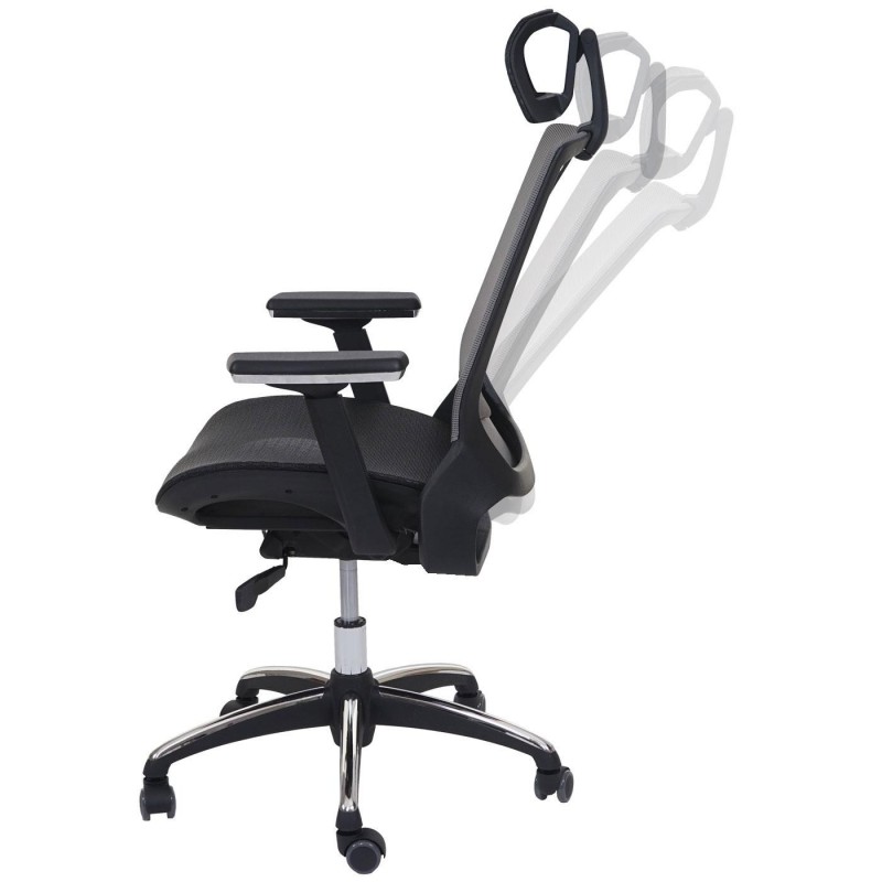 Silla Ergonómica ALAN, ajustable, en malla negro y gris