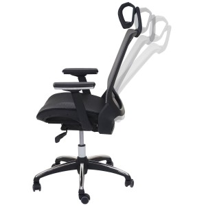 Silla Ergonómica ALAN, ajustable, en malla negro y gris