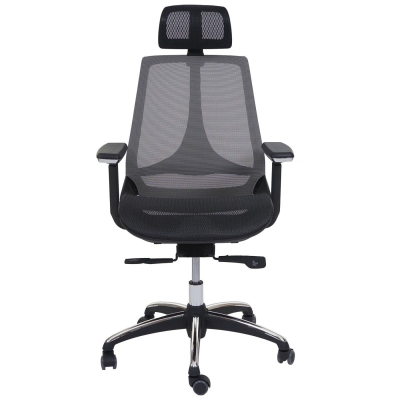 Silla Ergonómica ALAN, ajustable, en malla negro y gris