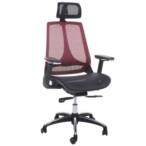 Silla Ergonómica ALAN, ajustable, en malla negro y gris