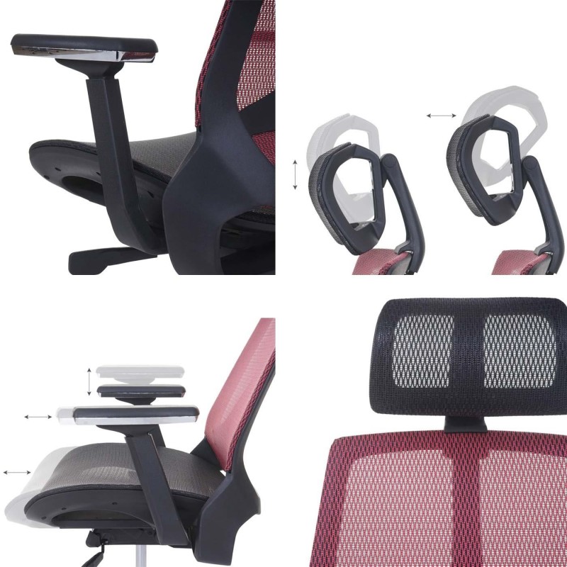 Silla Ergonómica ALAN, ajustable, en malla negro y gris
