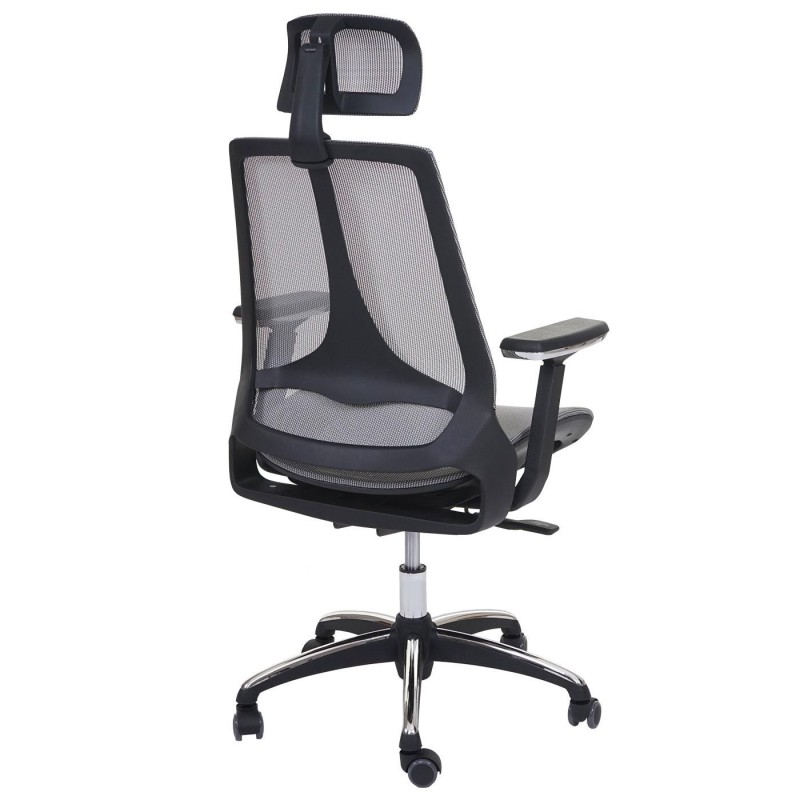Silla Ergonómica ALAN, ajustable, en malla negro y gris