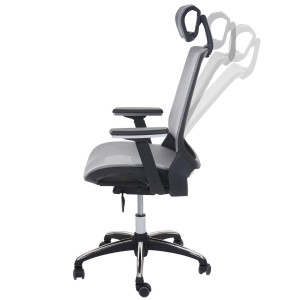 Silla Ergonómica ALAN, ajustable, en malla negro y gris