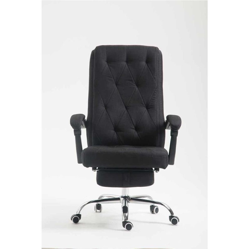 Sillón de Oficina BENETY TELA, Reposapiés Extensible, color Negro
