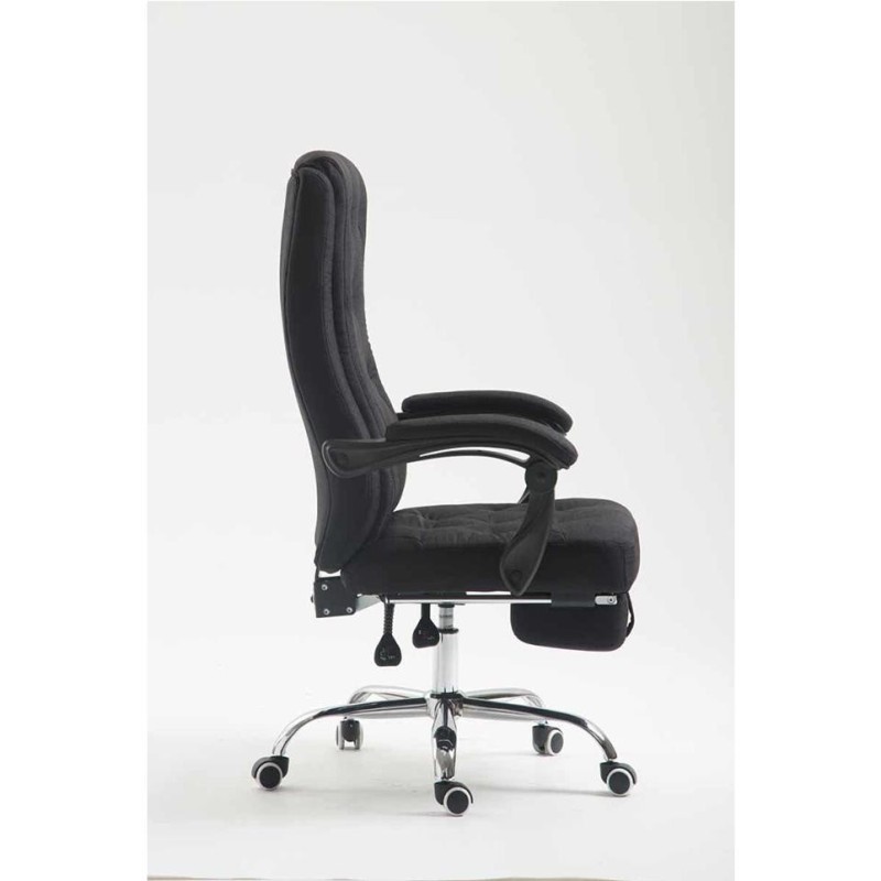 Sillón de Oficina BENETY TELA, Reposapiés Extensible, color Negro