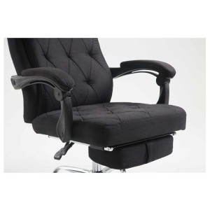Sillón de Oficina BENETY TELA, Reposapiés Extensible, color Negro