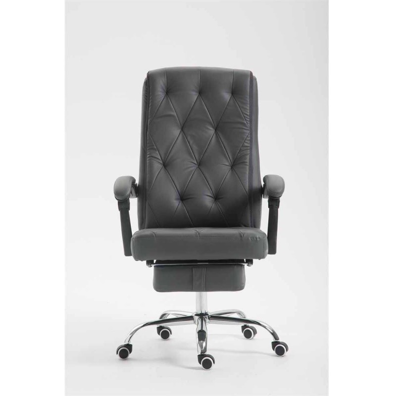 Sillón de Oficina BENETY, Reposapiés Extensible, en Piel color Negro