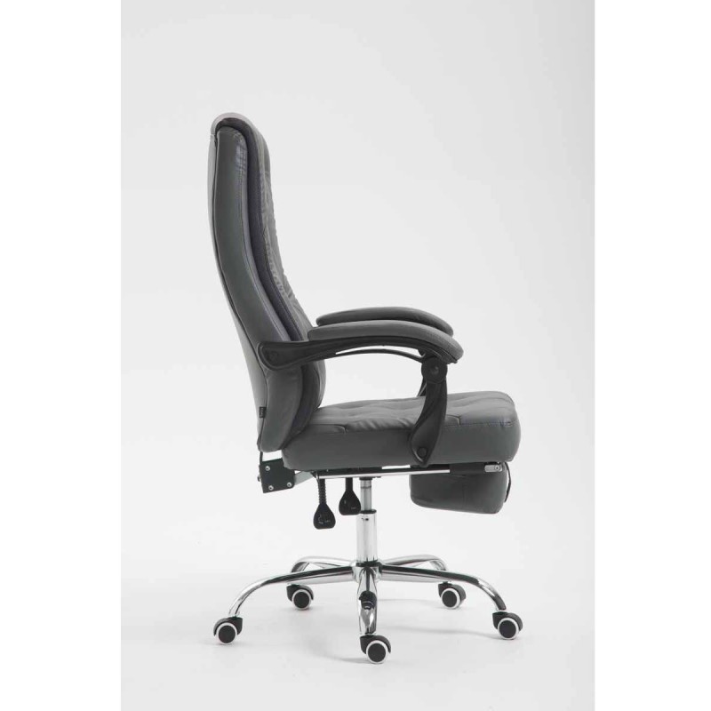 Sillón de Oficina BENETY, Reposapiés Extensible, en Piel color Negro