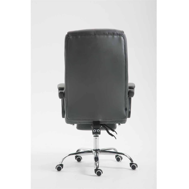 Sillón de Oficina BENETY, Reposapiés Extensible, en Piel color Negro