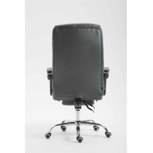 Sillón de Oficina BENETY, Reposapiés Extensible, en Piel color Negro