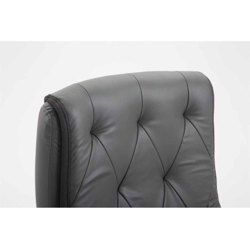Sillón de Oficina BENETY, Reposapiés Extensible, en Piel color Negro