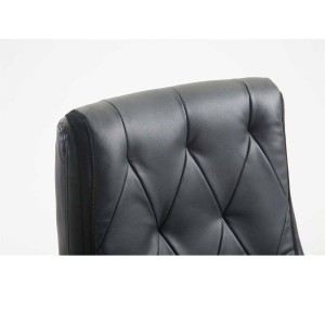 Sillón de Oficina BENETY, Reposapiés Extensible, en Piel color Negro