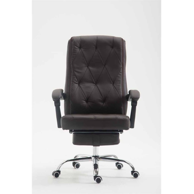 Sillón de Oficina BENETY, Reposapiés Extensible, en Piel color Negro