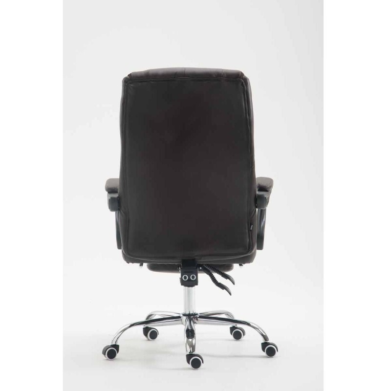 Sillón de Oficina BENETY, Reposapiés Extensible, en Piel color Negro