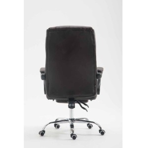 Sillón de Oficina BENETY, Reposapiés Extensible, en Piel color Negro