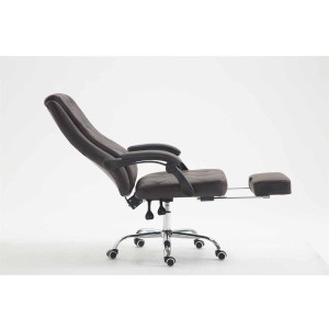 Sillón de Oficina BENETY, Reposapiés Extensible, en Piel color Negro