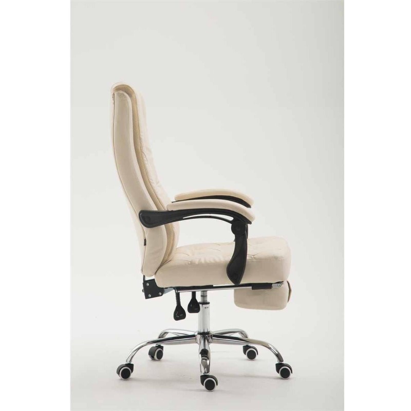 Sillón de Oficina BENETY, Reposapiés Extensible, en Piel color Negro