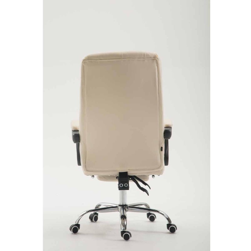 Sillón de Oficina BENETY, Reposapiés Extensible, en Piel color Negro